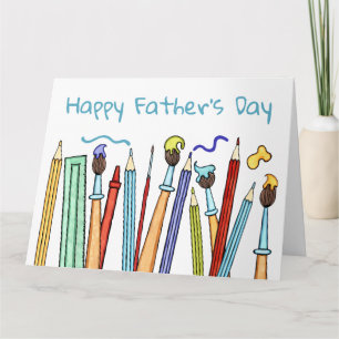 Pencils and Paintbrushes Father's Day Card
