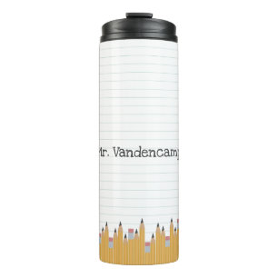 Pencils and Paper Personalized Thermal Tumbler
