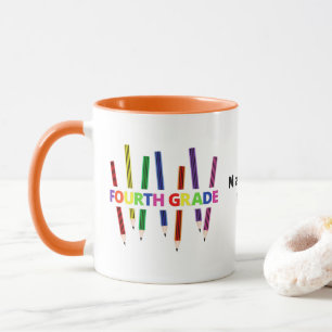 Pencils Fourth Grade Customizable Teacher Mug