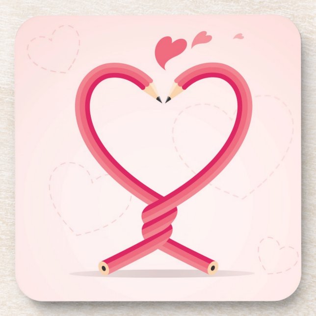 Pencils in Love Coaster (Front)
