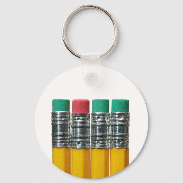Pencils over white keychain (Front)
