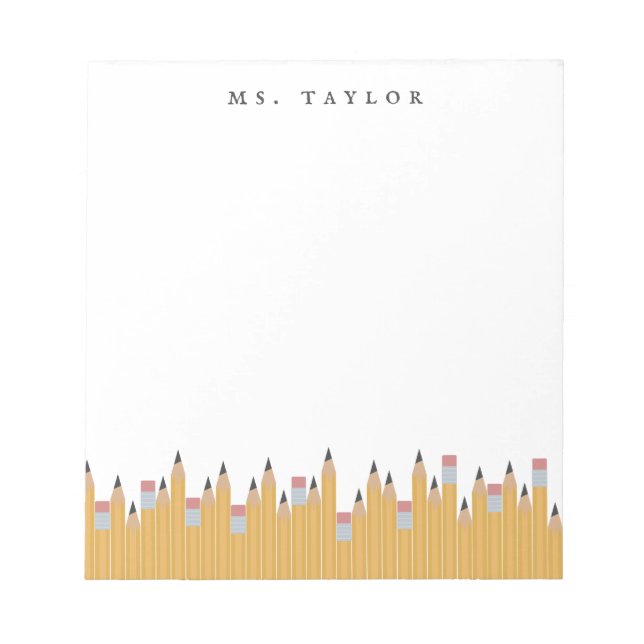 Pencils Personalized Notepad (Front)