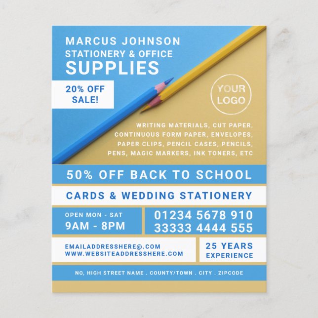 Pencils, Stationery & Office Supplies, Stationer Flyer (Front)