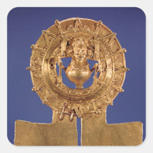 Pendant representing a sun disc, Zaachila Square Sticker