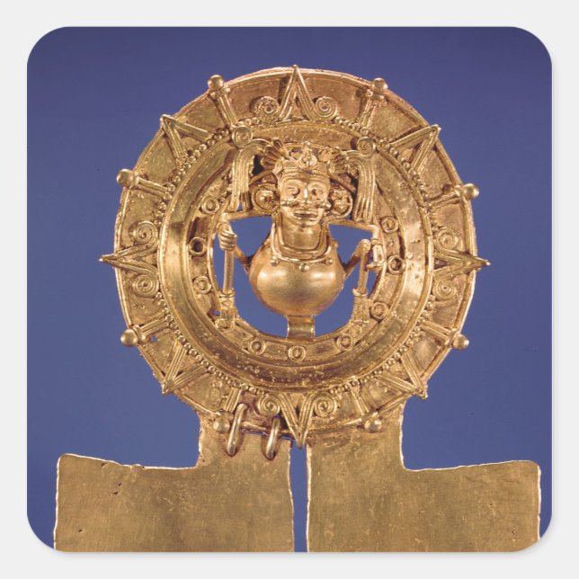 Pendant representing a sun disc, Zaachila Square Sticker (Front)
