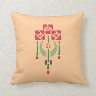 Pendant Rose Stencil Throw Pillow