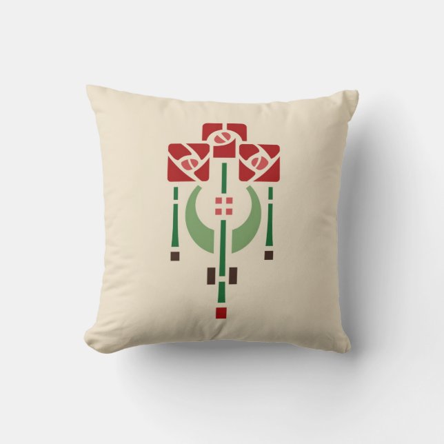 Pendant Rose Stencil Throw Pillow (Front)