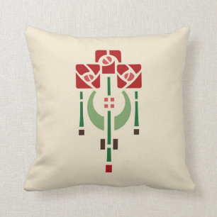 Pendant Rose Stencil Throw Pillow