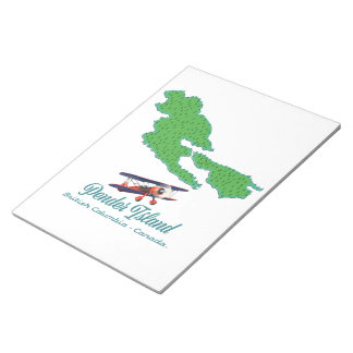 Pender Island British Columbia Travel map Notepad