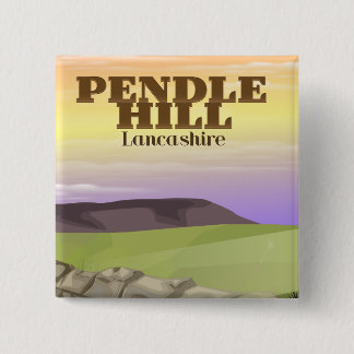 Pendle Hill Lancashire 2 Inch Square Button