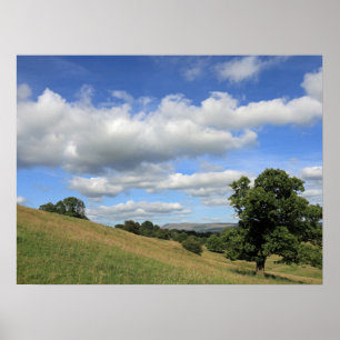 Pendle Hill Summer Evening Card Poster