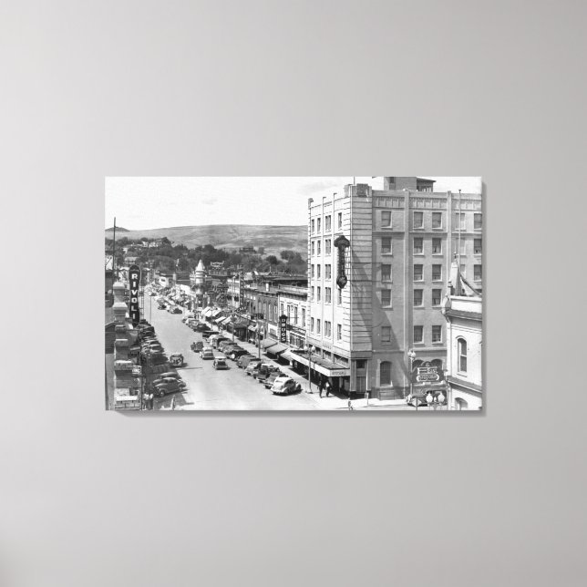Pendleton, Oregon Main Street View Photograph Canvas Print (Front)