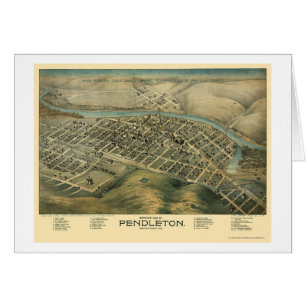 Pendleton, OU carte panoramique - 1890's
