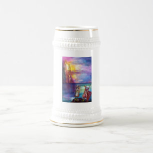 PENDRAGON Medieval Knights,Lake Sunset,Fantasy Beer Stein