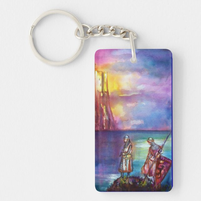 PENDRAGON Medieval Knights,Lake Sunset,Fantasy Keychain (Front)