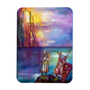 PENDRAGON Medieval Knights,Lake Sunset,Fantasy Magnet