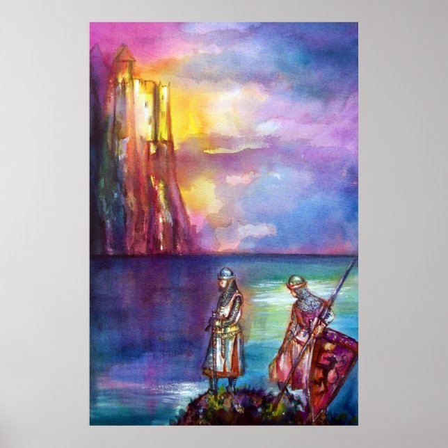 PENDRAGON Medieval Knights,Lake Sunset,Fantasy Poster (Front)