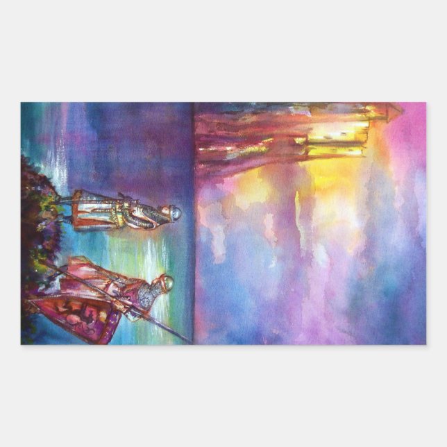 PENDRAGON Medieval Knights,Lake Sunset,Fantasy Sticker (Front)