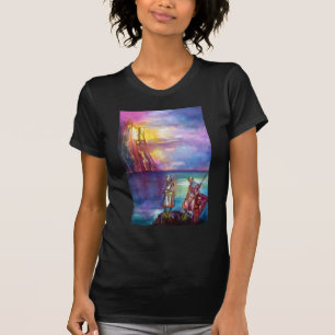 PENDRAGON Medieval Knights,Lake Sunset,Fantasy T-Shirt