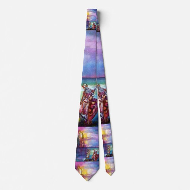 PENDRAGON Medieval Knights,Lake Sunset,Fantasy Tie (Front)