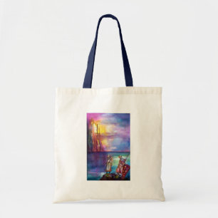 PENDRAGON Medieval Knights,Lake Sunset,Fantasy Tote Bag