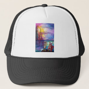 PENDRAGON Medieval Knights,Lake Sunset,Fantasy Trucker Hat