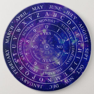 Pendulum Board Chart Divination Game Purple Space 6 Inch Round Button