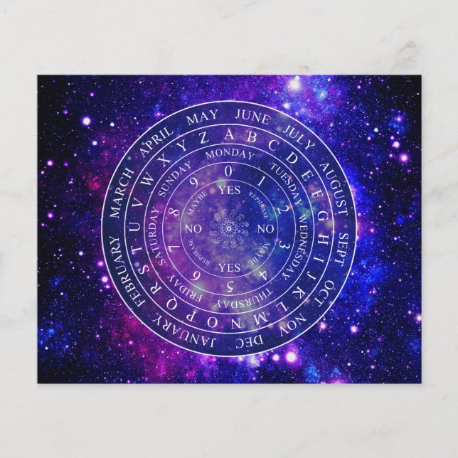 Pendulum Board Chart Divination Game Purple Space Flyer (Front)