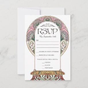 PENELOPE 01 A - Carte RSVP 1 - Art Nouveau coloré