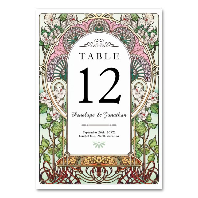 PENELOPE 01 A - Cartes de Numéro de Table - Art No (Par défaut)