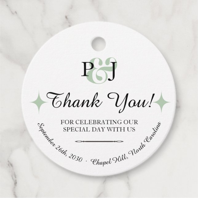 PENELOPE 01 A - Wedding Favour Tag (Front)