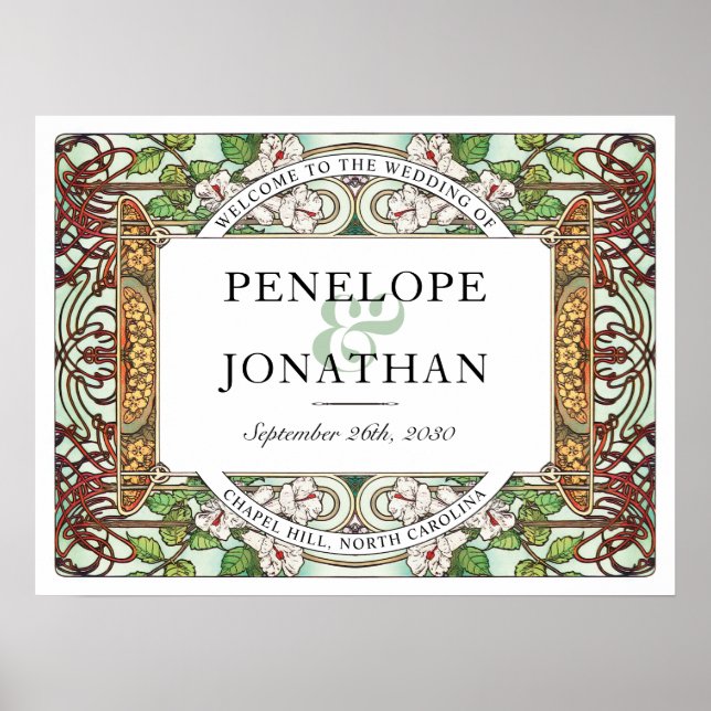 PENELOPE 01 A - Wedding Welcome Sign Medium (Front)