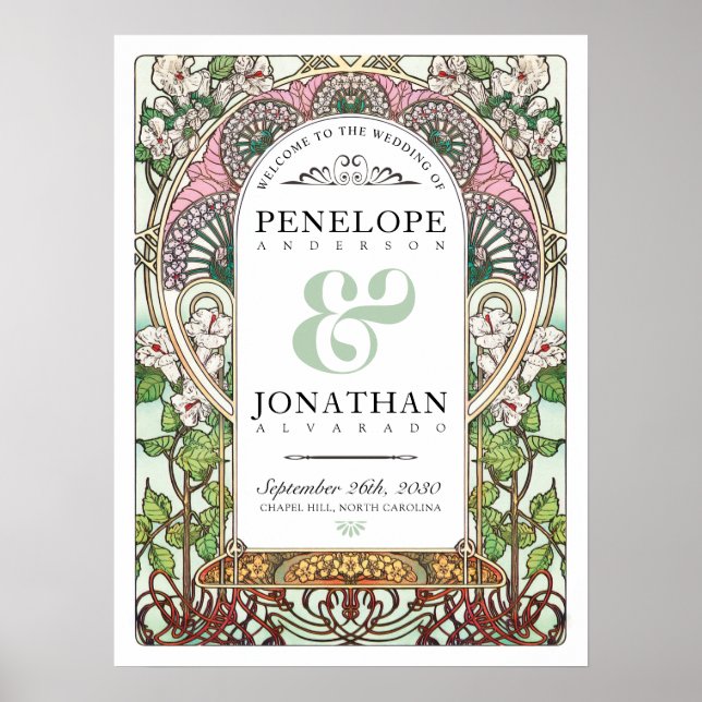 PENELOPE 01 A - Wedding Welcome Sign Medium (Front)