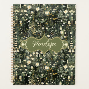 Penelope Dark Daisy Floral Planner