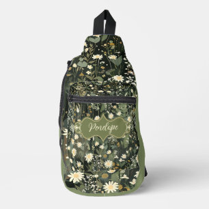 Penelope Dark Daisy Floral Sling Bag