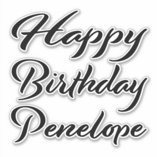 Penelope Nom Prénom Anniversaire de Black Sticker