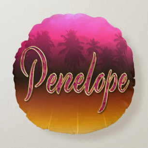 Penelope Vorname Name golden pink Kissen Round Pillow