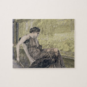 Penelope weaving a shroud for Laertes her father-i Jigsaw Puzzle