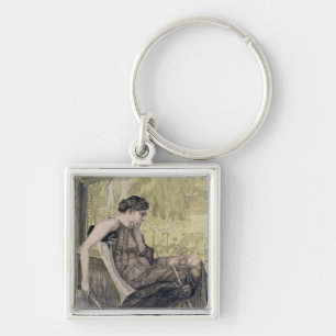 Penelope weaving a shroud for Laertes her father-i Keychain