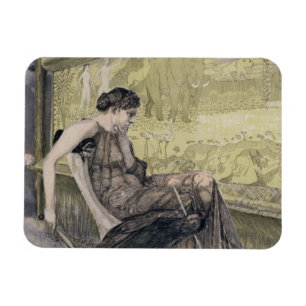 Penelope weaving a shroud for Laertes her father-i Magnet