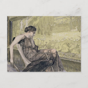 Penelope weaving a shroud for Laertes her father-i Postcard