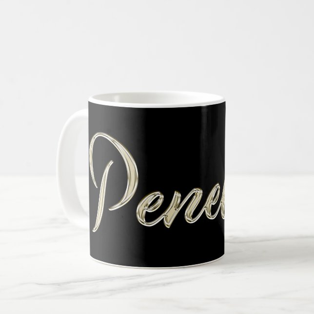 Penelope white Handwriting Tasse Kaffetasse Coffee Mug (Front Left)