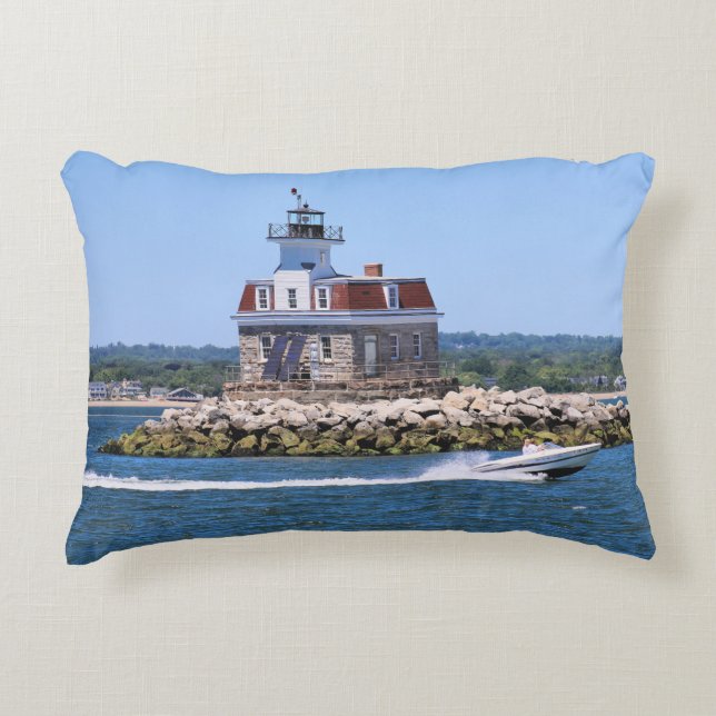 Penfield Reef Lighthouse, Connecticut Pillow (Front)