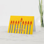 PengiHoliday Hanukkah Mennorah card<br><div class="desc">PengiHoliday bright menorrah candle card for Hanukkah with greeting text inside and black basic Pengi logo on back.</div>