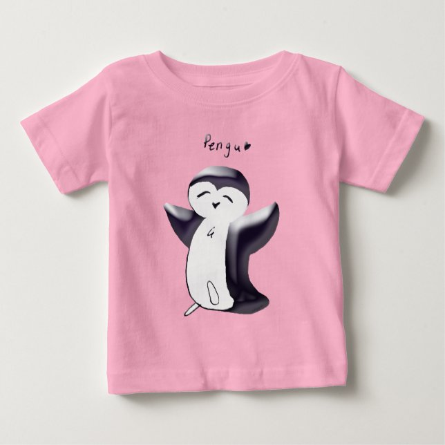 Pengu Happy Penguin(Black) Toddler Tshirt (Front)