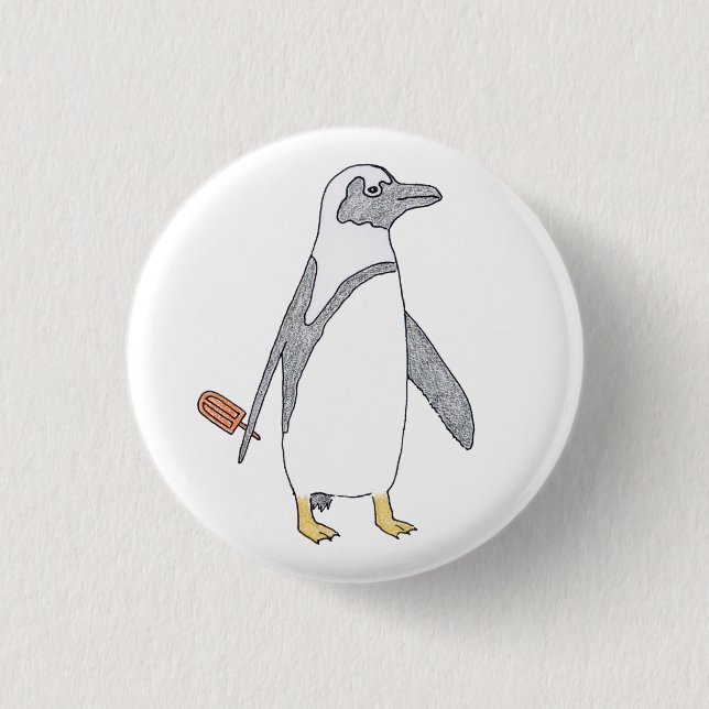 penguin 1 inch round button (Front)