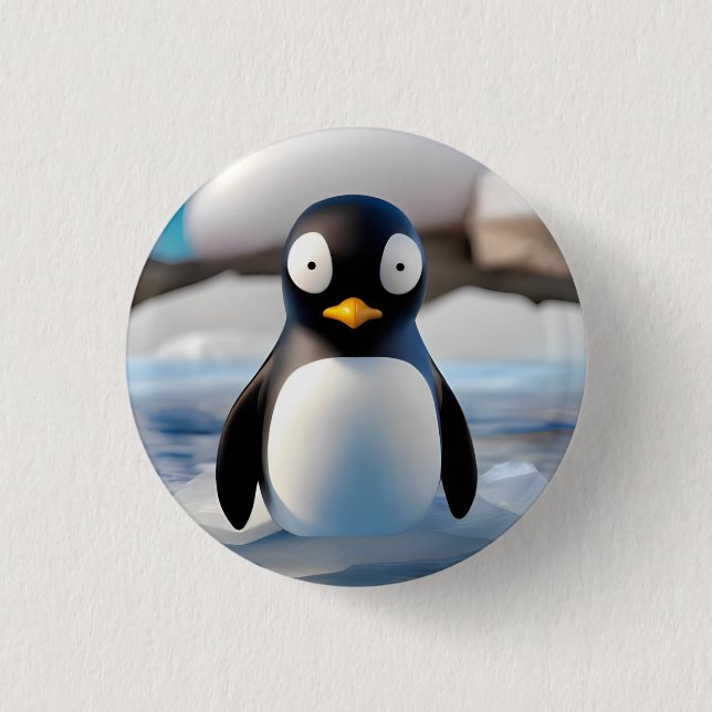 Penguin 1 Inch Round Button (Front)