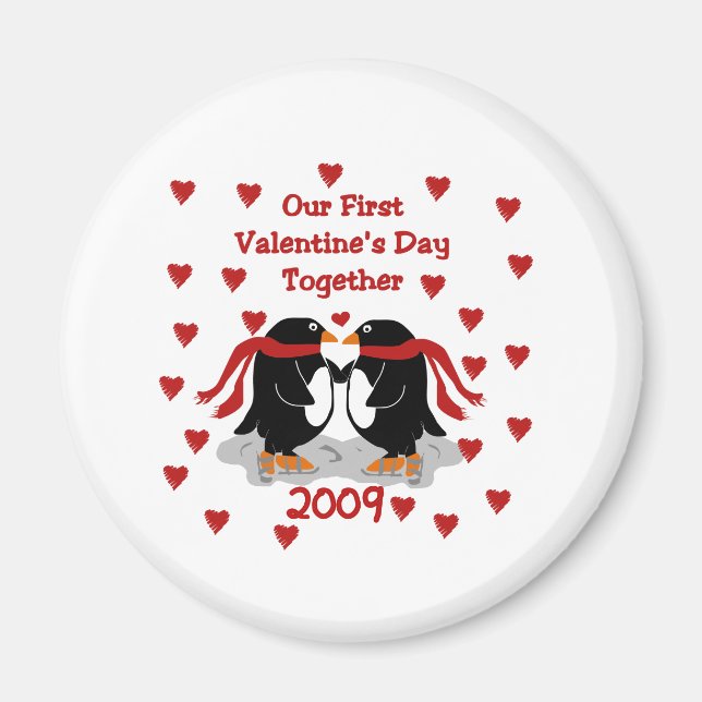 Penguin 1st Valentines Day 2009 Magnet (Front)