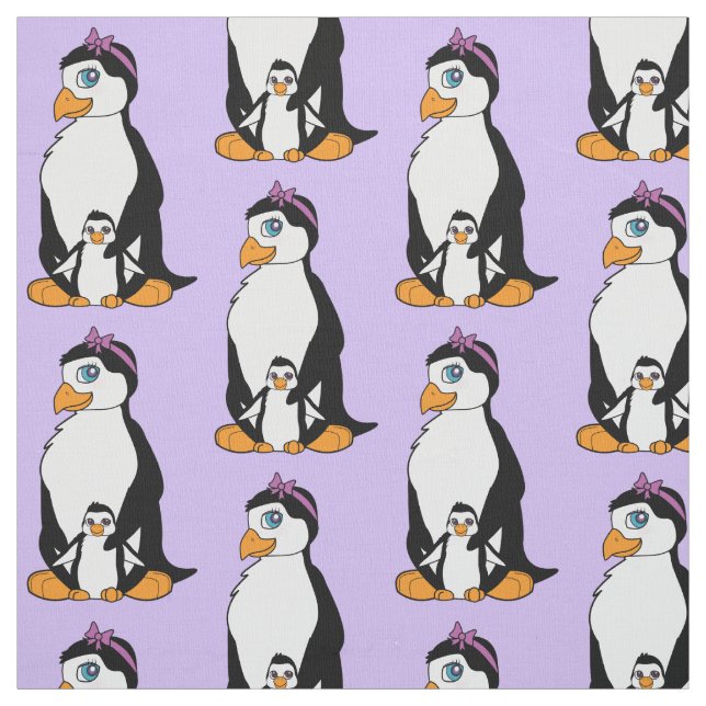 Penguin and Chick Fabric (Swatch)
