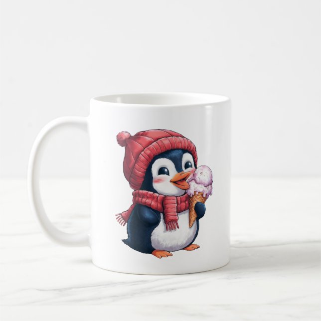 Penguin and Ice Cream Coffee Mug (Left)